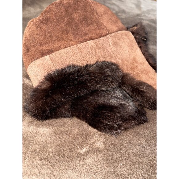 Vintage Russian Aviator Hat With Fur Trim & Quilted Lining - Picture 6 of 13